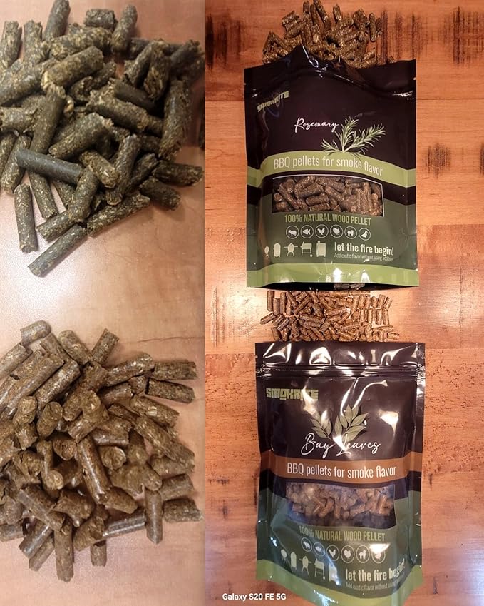 SMOKRITE: Bay Leaves Wood Pellets for Smoker Grills, All 100% Natural Hard Wood BBQ Pellets for Outdoor Grills, Smoke, Roast, Burns Up to 30 Hours of Smoking 0.5 kg