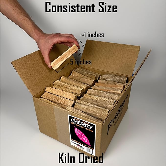 Pizza Oven Wood for Wood Fire Pizza Oven, Mini Cherry Firewood. 5 Inch Cherry Wood (1,000 Cubic Inches) ~5" Kiln Dried Firewood for Ooni Pizza Ovens, Gozney, Bertello Pizza Oven