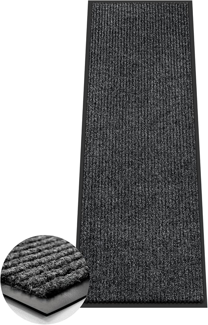 Azadx 2'x6' Indoor Outdoor Door Mat Heavy Duty Front Door Mat Ultra Absorbent Muddy Dirt Resist Welcome Door Mats Non-Slip Backing Entrance Mat for Home Commercial Outdoor Entrance Floor Mat