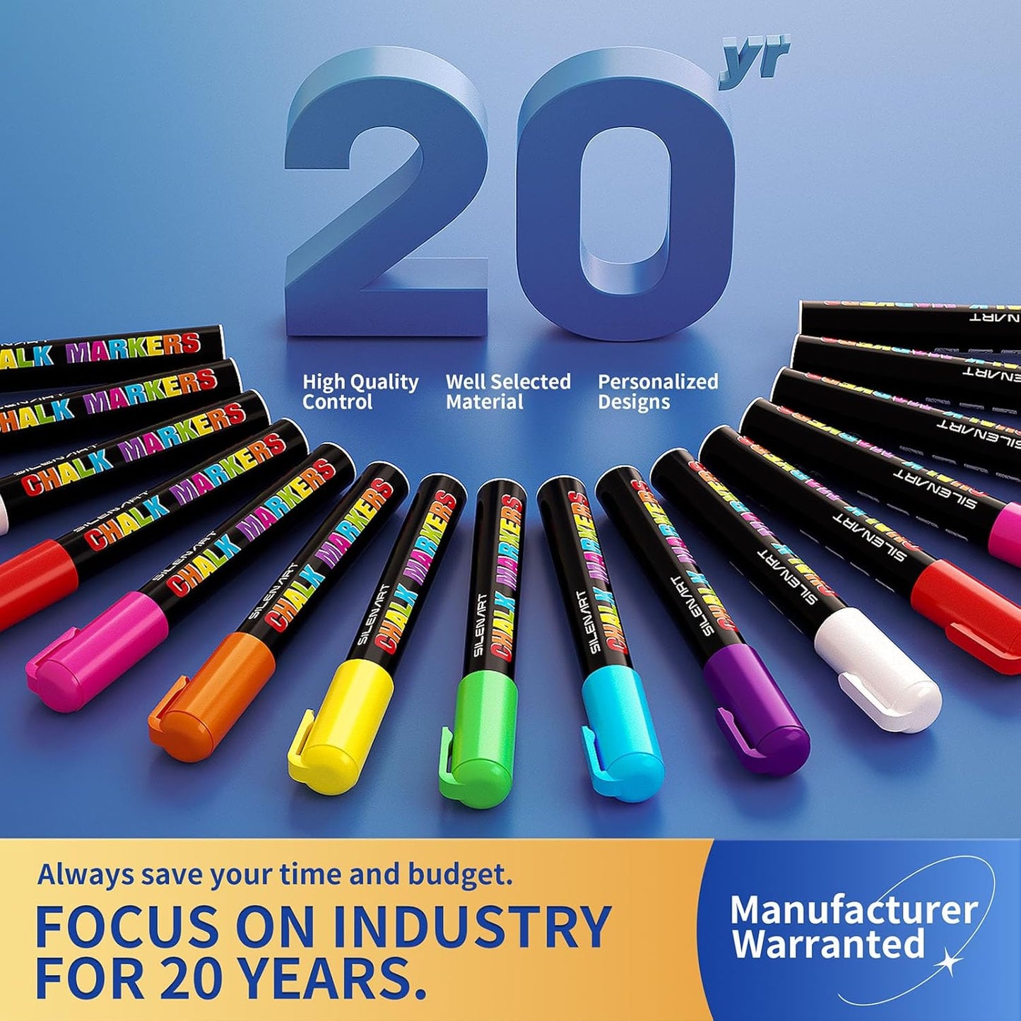 SILENART Pink Chalk Markers 2 Pack - Pink Dry Erase Markers Pen - Liquid Chalk Markers for Chalkboard, Window, Glass, Mirror, Blackboard