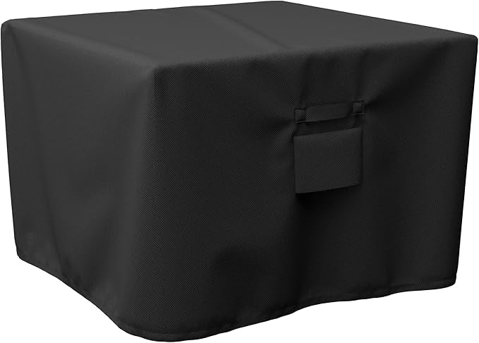 SHINESTAR 36 Inch Square Fire Pit Cover, Fits for 32-36 Inch Outdoor Fire Table Cover, Waterproof and Windproof, 36 x 36 x 24 Inch, Black