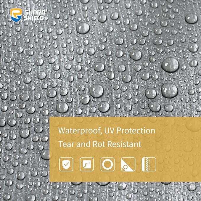 GUARD SHIELD Heavy Duty Tarp 12x20 Feet Silver/Black Multi Purpose Thick Waterproof Poly Tarp Cover 10mil