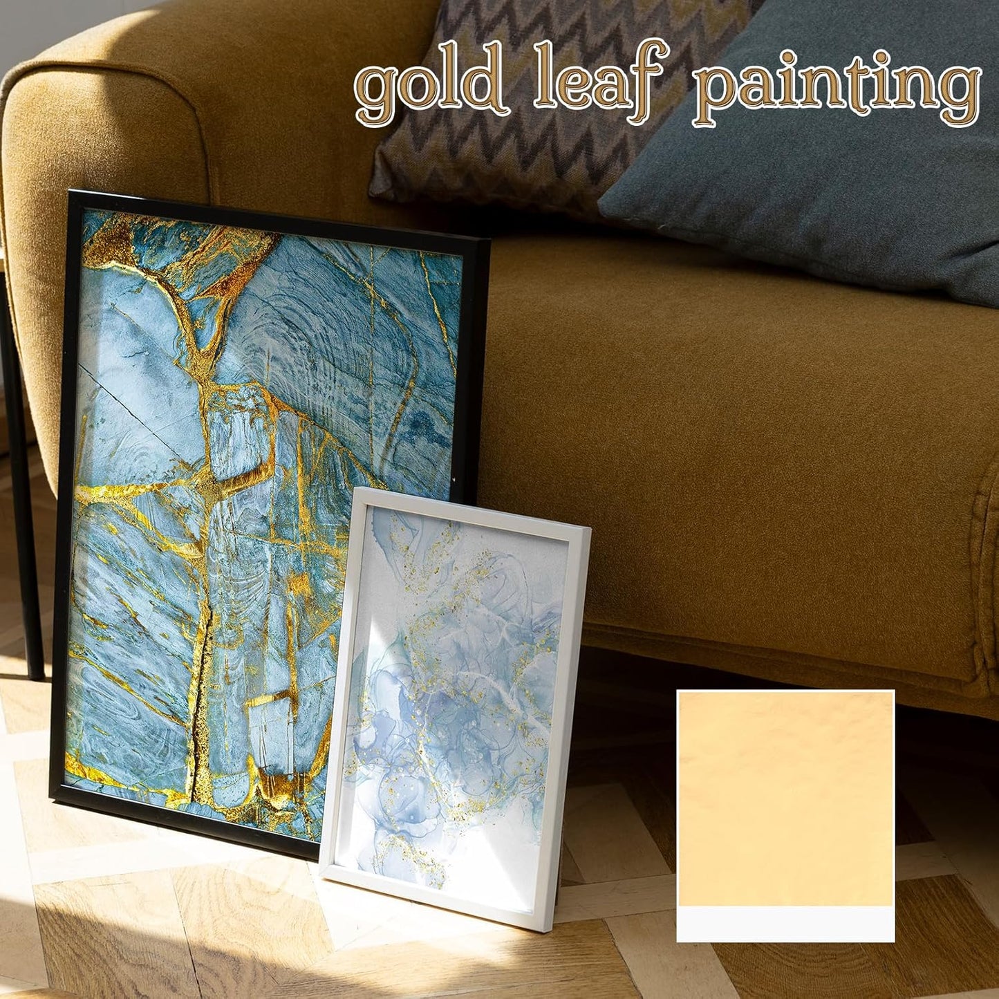 Ymapinc 120pcs Gold Leaf Sheets for Art,Foil Sheets for Crafts 12colors (3.7 * 3.34inch) Used for Furniture,Crafting, Nails,Handcrafts, Gilding, Painting and Artistic Projects