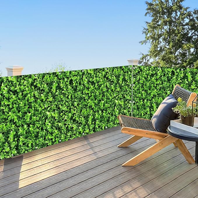 UPGRADE 4'x22'Customized PVC Privacy Fence Screen with Green Leaves Print – Outdoor Waterproof Patio Privacy Cover for Yard, Balcony, Garden Fence Decoration