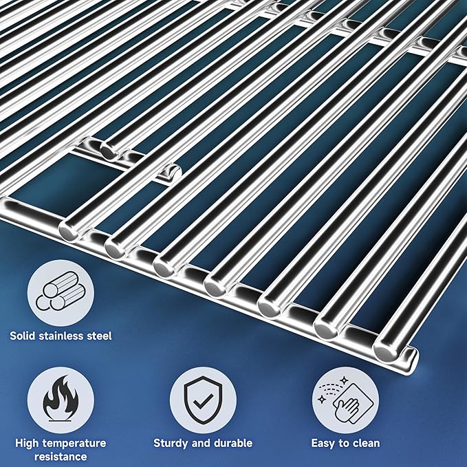 Cooking Grates for Nexgrill 720-0882A Evolution Infrared Plus 5-Burner, Solid Rod Stainless Steel Grill Grates Replacement for Nexgrill 5 Burner 720-0882A, 3 Pack