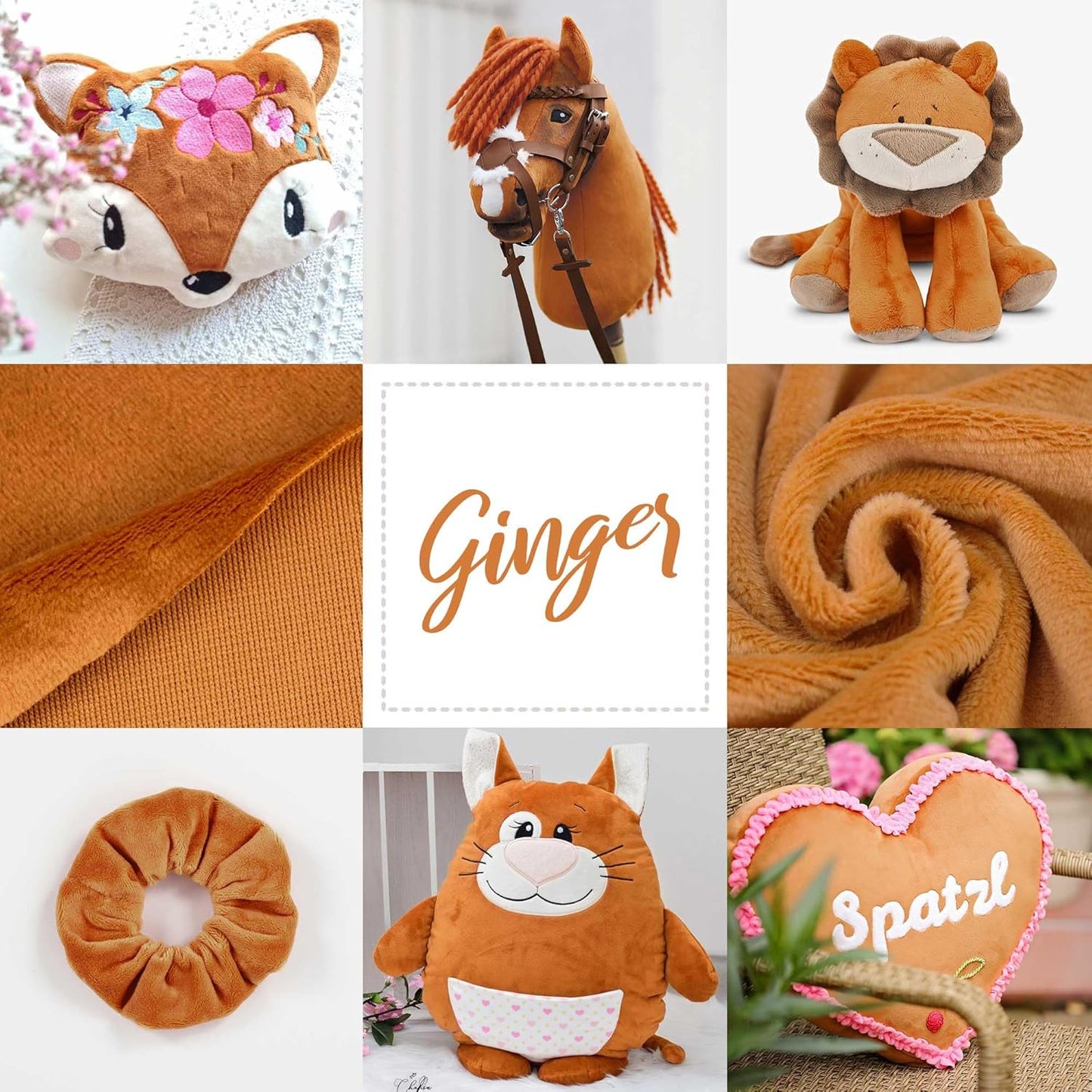kullaloo Plush Fabric | Solid Ginger Minky Fabric for Sewing | Super Soft Cuddle Material | 39.5x29.5 | Plushies, Baby Blankets, Pillows, Dog Beds, Cat Beds, Beanies, Baby Accessories, Apparel & More