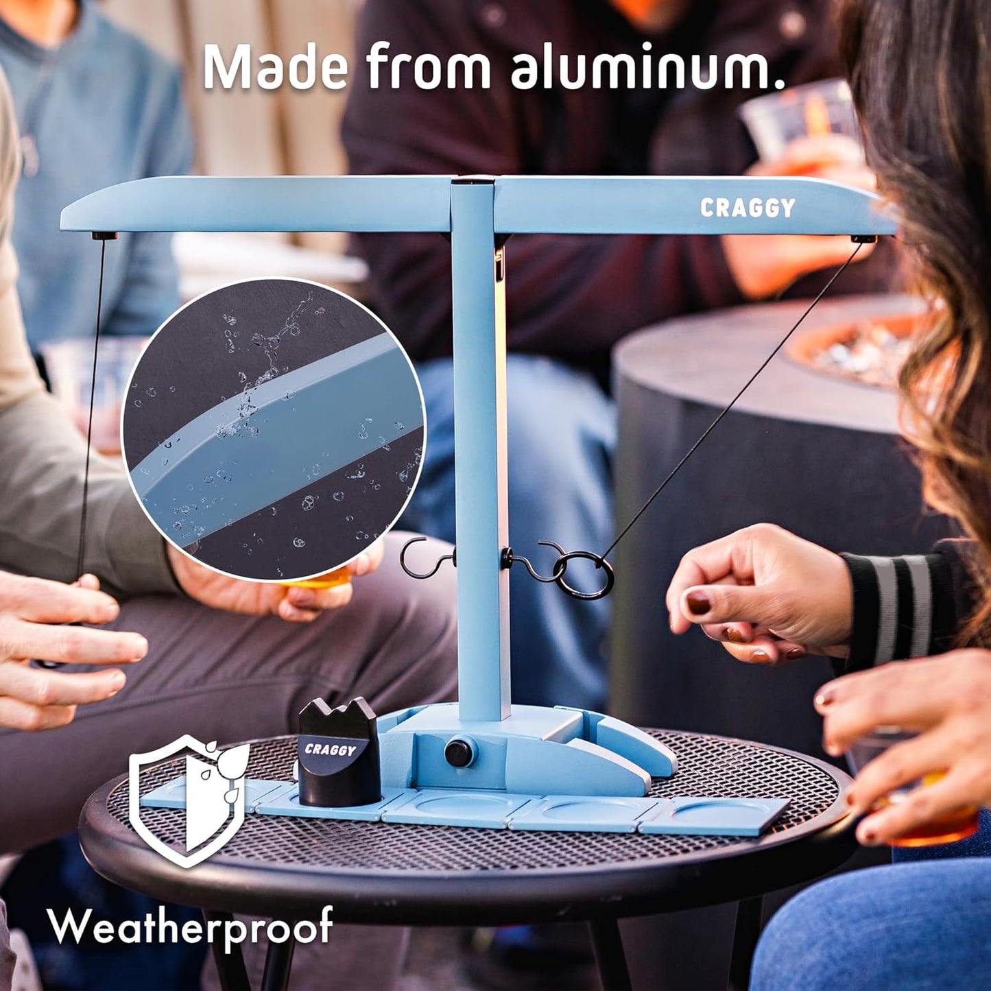 Craggy Games Ring Toss & Shot Ladder Game Hooks XPLR - Portable Aluminum Hook and Ring for Indoor/Outdoor Games - Family Game Night, Party Games, Travel, Multiplayer for Ages 12+