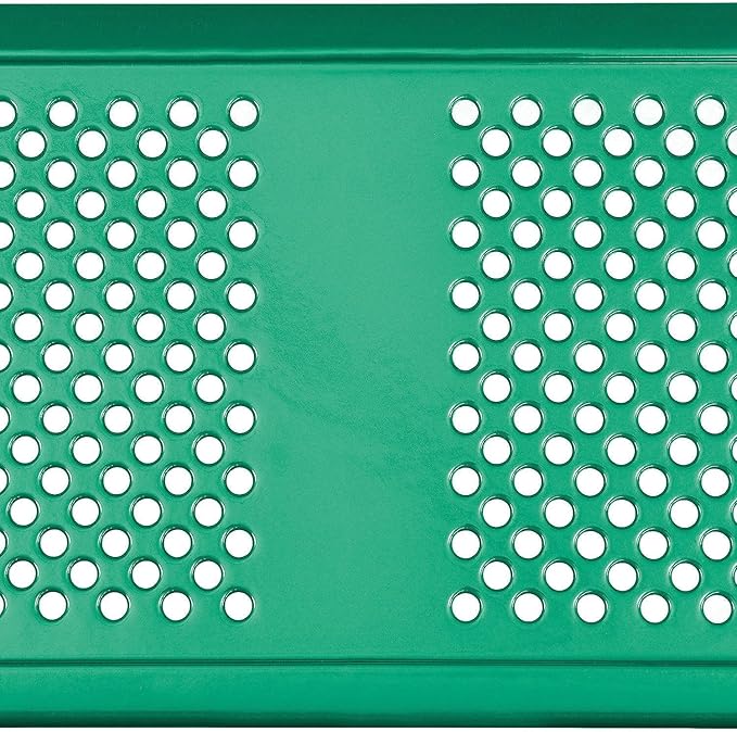 Global Industrial 72" Rectangular Picnic Table, Perforated Metal, Thermoplastic Coating, Attached Benches, 1-1/2” Umbrella Pole Hole, Outdoor-Rated, 1000 lbs Capacity, Green
