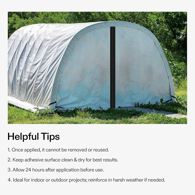 VIVOSUN 1-Pack Self Adhesive Zipper Door for Debris Barriers, 3In. x 7Ft. Peel & Stick, Heavy-Duty & Double-Sided Zipper for Tarp, Greenhouse, Indoor Outdoor Tent, Black