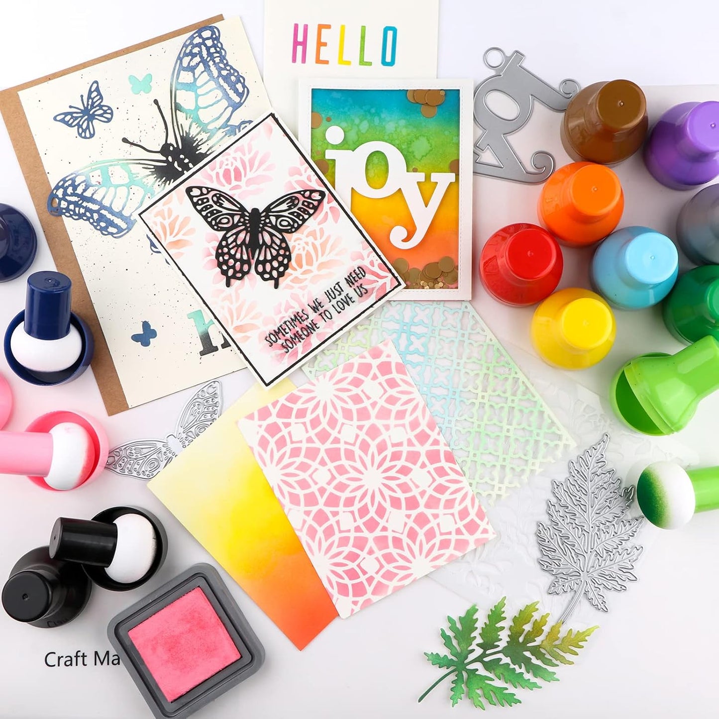 30PCS / Sets Ink Applicator with Storage Cases,Paper Pouncers for Direct Ink Application On Crafts Projects Easily,Inking Sponge for Stamp Ink Distressing, Blending Card Making Crafting Tools