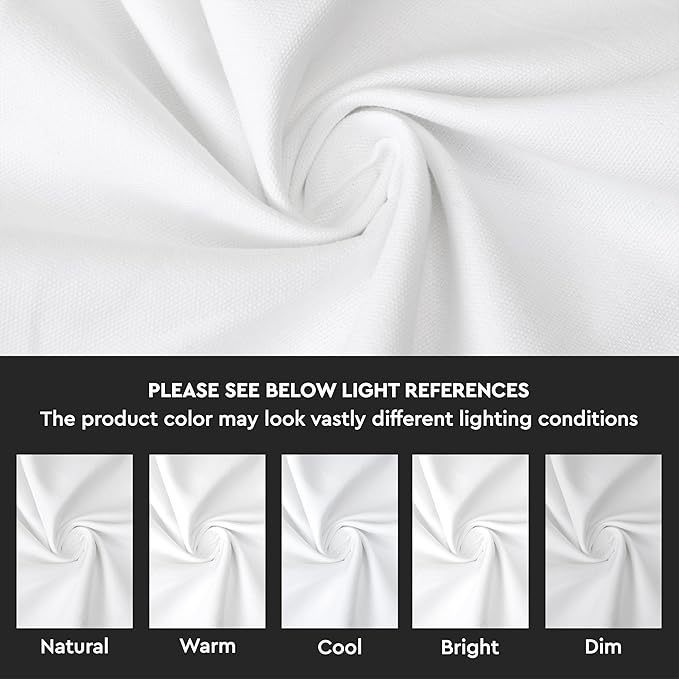 Encasa XO Table Runner 13"x59" Long | Cotton Canvas Fabric | White Solid Color | Machine Washable & Durable