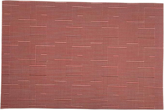 Gugrida Placemats PVC Table Mats Woven Vinyl Placemats, Set of 6 (18"X12" Red Stripe)