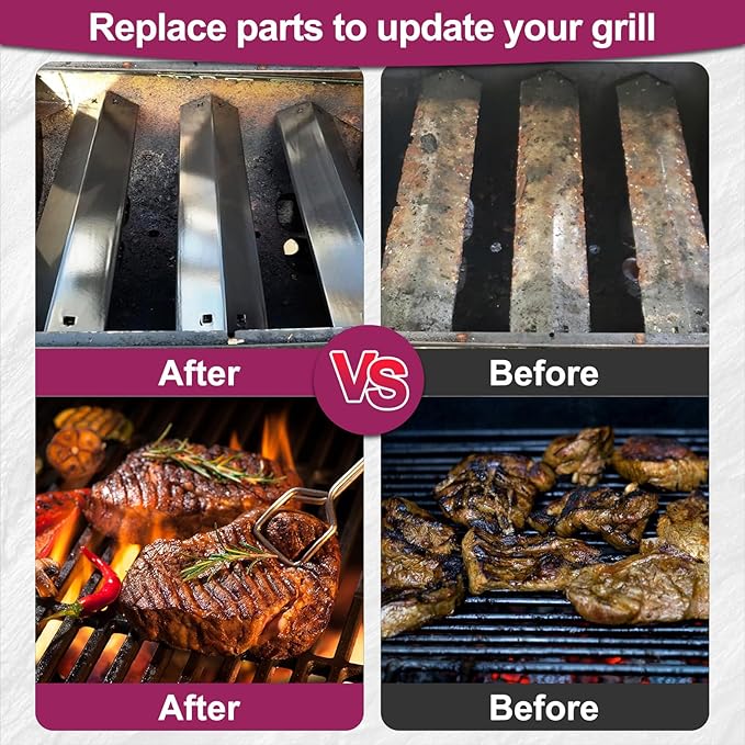 95051 Porcelain Steel Heat Plate and 19.75" Stainless Steel Grill Grate Replacement Parts for Chargriller Charcoal 3001, 3008, 3030, 4000, 5050, 5252, 5650,9020 Gas Grill