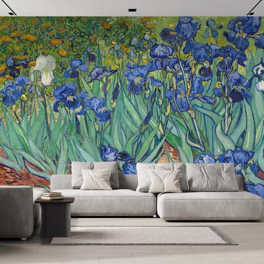 wall26 Wall Sticker/Wall Mural Irises by Vincent Van Gogh Dutch Impressionism, Not Peel and Stick, Non-Woven Wallpaper Decorative for Bedroom, Living Room, Office - 96x120 inches