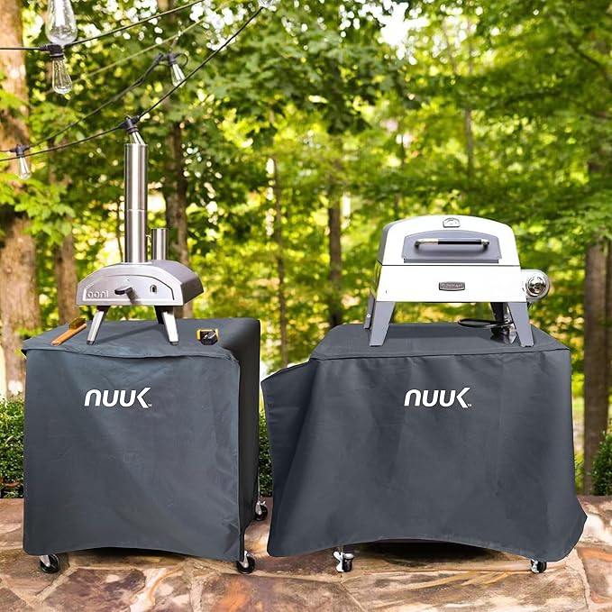 NUUK 24x30IN Waterproof Pizza Oven Table Cover, Heavy Duty UV Resistant Outdoor BBQ Dining Grill Cart Cover for Kitchen Island Prep Station