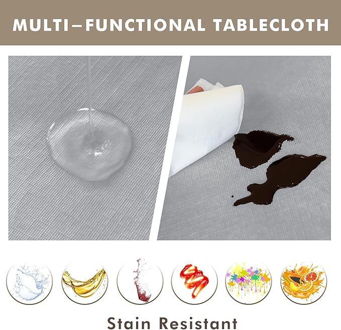 Nasitos 2 Pack Vinyl Table Cloth Rectangular 60x84 Inch-Picnic Tablecloth for Outdoor Tables, Wrinkle Free Spill-Proof Vinyl Tablecloth, Vinyl Table Cloth for Banquet Parties Event Holiday
