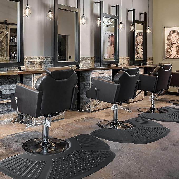 3.3' x 5' Salon Anti Fatigue Mat for Hair Stylist 1'' Thick, Comfort Barber Shop Beauty Floor Mats Under Styling Chair