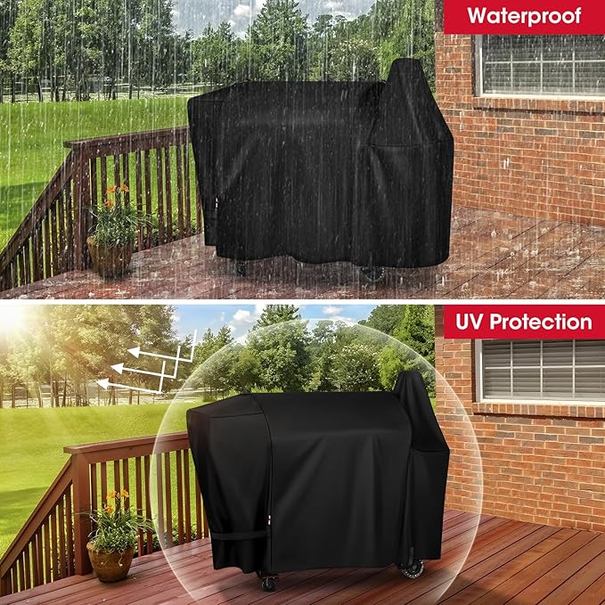 Unicook Pellet Grill Cover for Pit Boss Austin XL, Heavy Duty Waterproof Wood Pellet Smoker Cover Compatible with PB Rancher XL, 1000/1100 Pro Grills, Fade Resistant Outdoor BBQ Protector