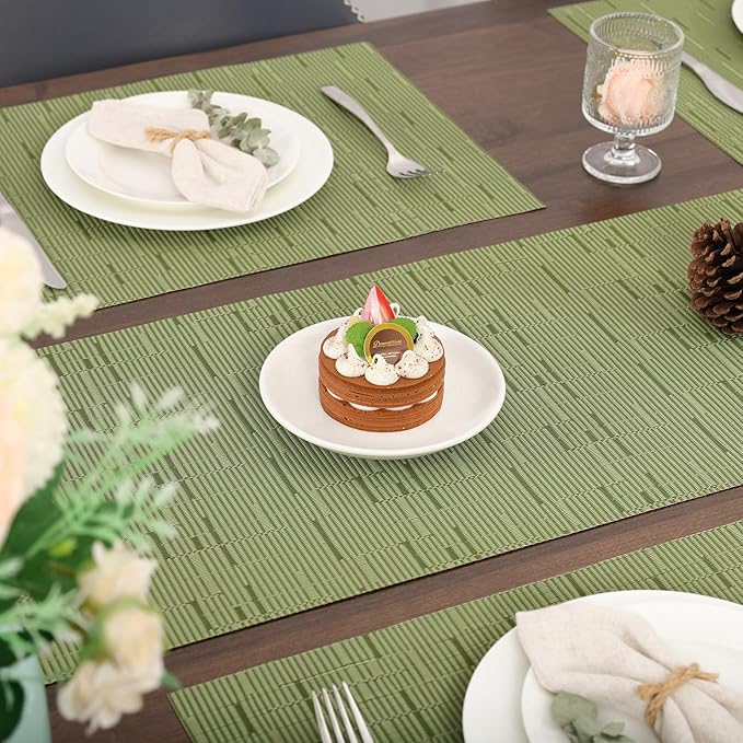 Myir JUN Table Runner, Vinyl Table Runner Indoor Arbitrarily Cropped Runner for Table Heatproof for Home Party (Green, 15 x 94 inch)