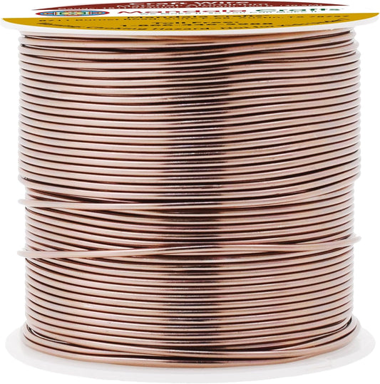 Mandala Crafts 18 Gauge Anodized Aluminum Craft Wire for Jewelry Making - 100 FT Colored Flexible Light Brown Wire - Bendable for Bonsai Armature Crafting Sculpting