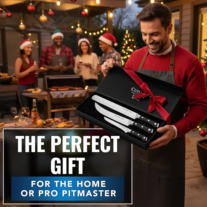 Cutluxe Butcher Knife Set – BBQ Brisket, Breaking & Boning Knife – Slicing Carving Knife Set for Meat Cutting, Ultra Sharp German Steel, Full Tang, Ergonomic Handles, Grilling Gifts for Men