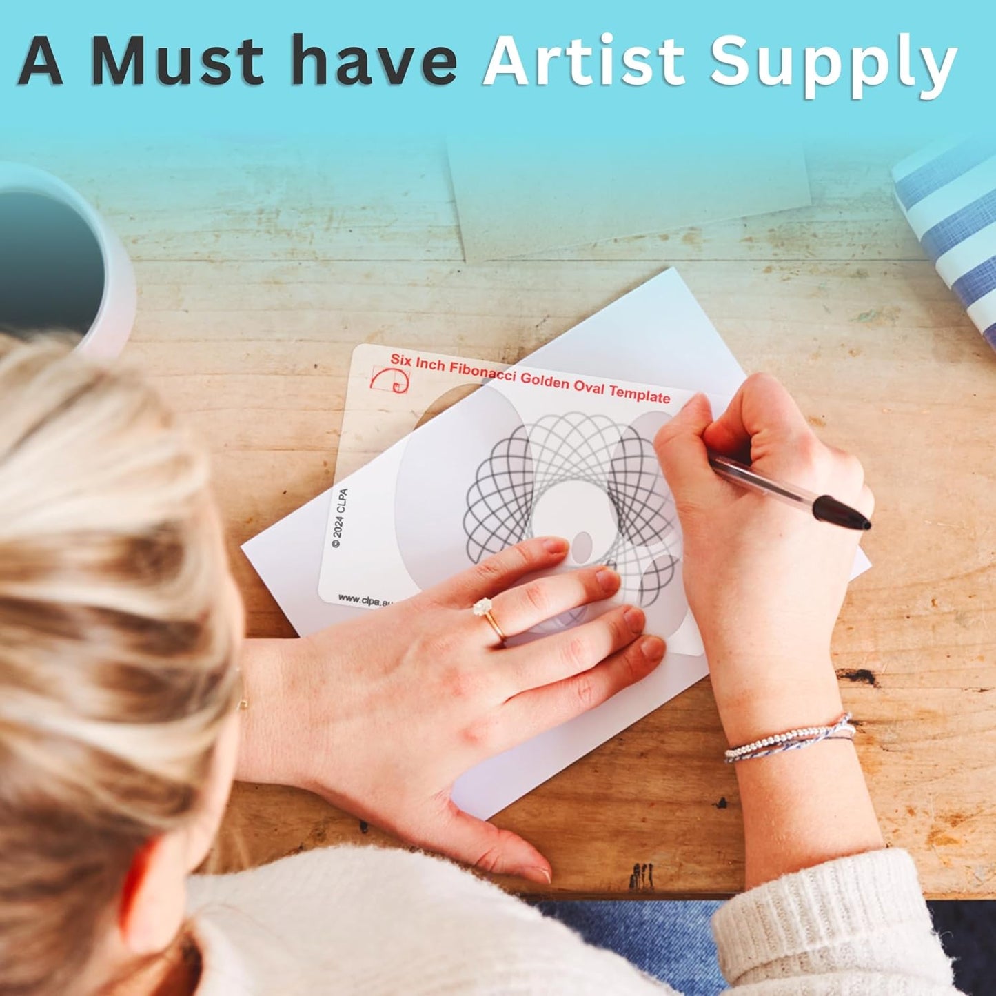 Oval Stencil Template for Drawing and Drafting: A Fibonacci-Inspired Circle Template for Drawing Tool for Artists Allows The Simple Application of The Golden or Divine Ratio for Artistic Design