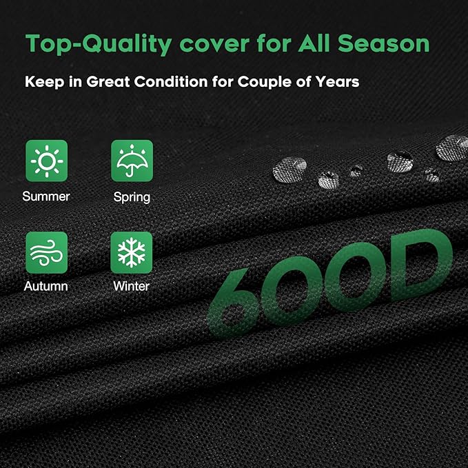 Heavy-Duty 600D BBQ Grill Cover fit for Kamado Joe Joe Jr 13.5-inch Portable Ceramic Charcoal Grill and Other Egg Ceramic Grill with Similar Sizes, 22" Dia x 30" H