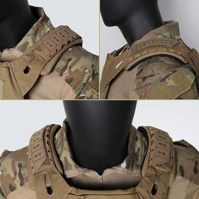 WYNEX Shoulder Strap Pad for Vest Carrier, 2 Pack Tactical Plate Shoulder Pads Strap Cushion Vest Accessories Shoulder Pads Soft Mesh Pads with Tactical Gear for Men