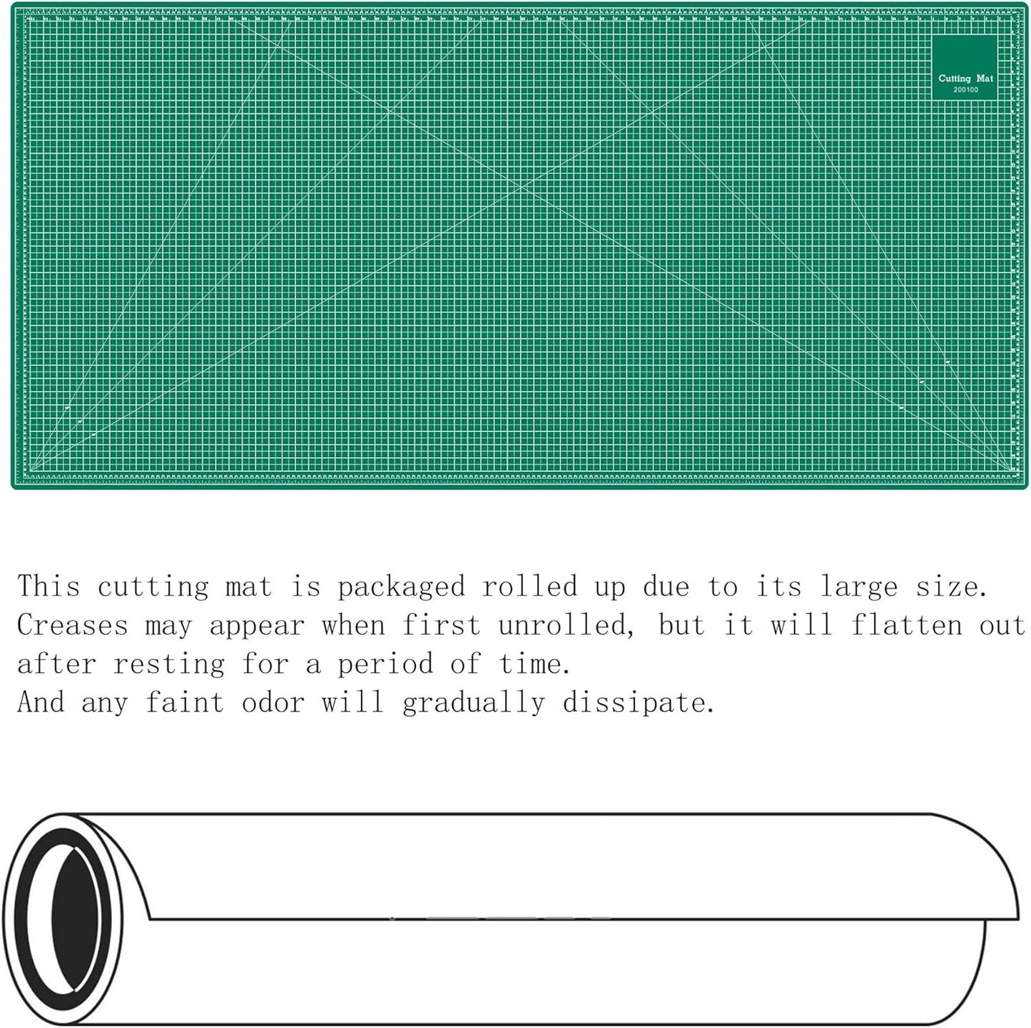 Headley Tools 39.4'' X 78.7'' Thickened Self Healing Cutting Mat, Rotary Cutting Sewing Mat for Crafts, Durable 5-Ply Table Cutting Board for Fabric Quilting Leather Hobby Project, Green