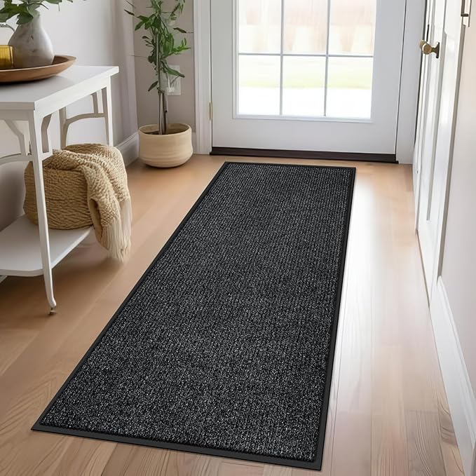 Azadx 2'x6' Indoor Outdoor Door Mat Heavy Duty Front Door Mat Ultra Absorbent Muddy Dirt Resist Welcome Door Mats Non-Slip Backing Entrance Mat for Home Commercial Outdoor Entrance Floor Mat
