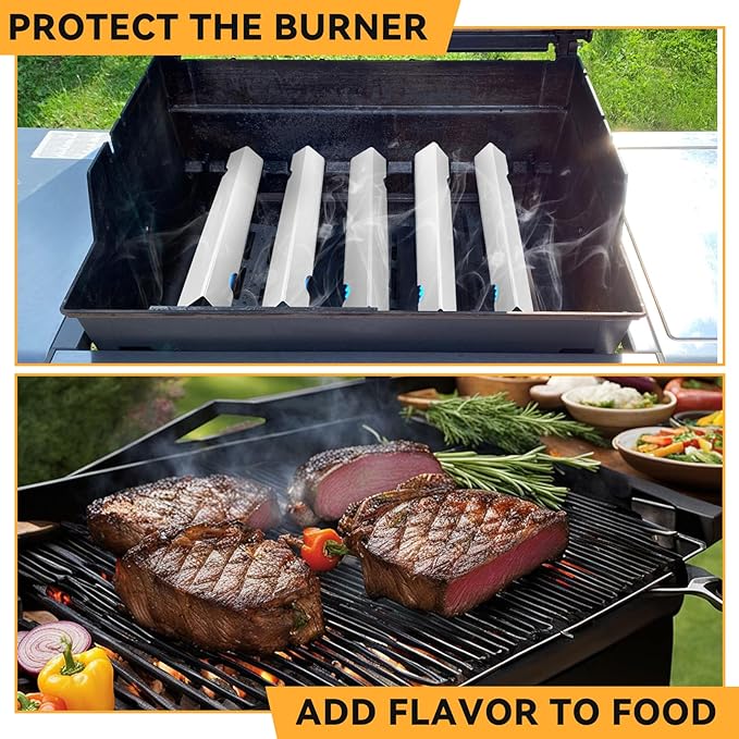 17.1" Stainless Steel Flavorizer Bars for Weber Genesis II Grill Parts, GS4 Genesis II/II LX 300, II E-310, II E-315, II E-335, II LX-340 Replacement Parts, for Weber 66795, 5 Pcs