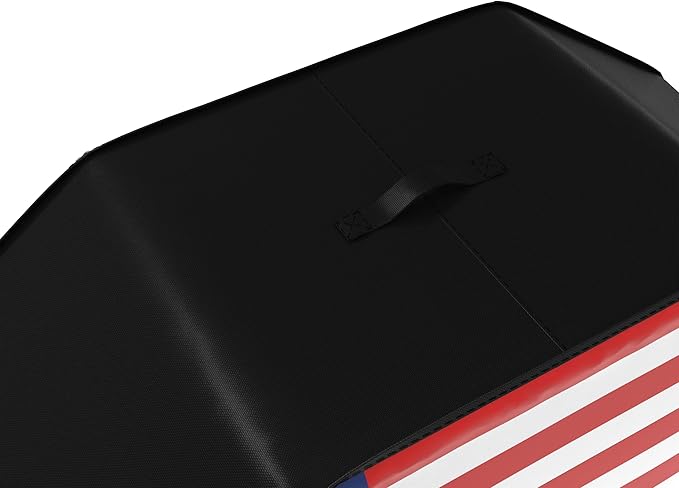 52" Heavy Duty Waterproof Gas Grill Cover fits Weber Char-Broil Coleman Gas Grill (52"x22"x40") Black, American Flag.
