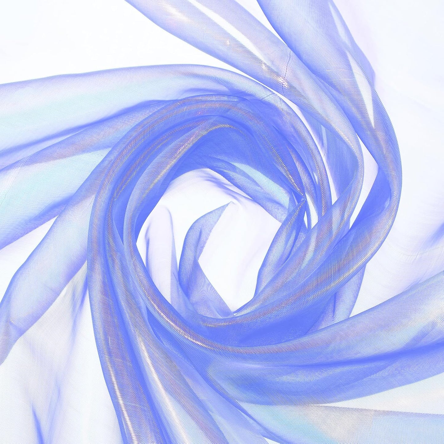 MECCANIXITY Iridescent Sheer Organza Fabric, 2 Yards x 59 Inches Solid Laser Holographic Shiny Fabric Organza Cloth for Wedding, Curtains, Costume, Photo Background, Light Purple