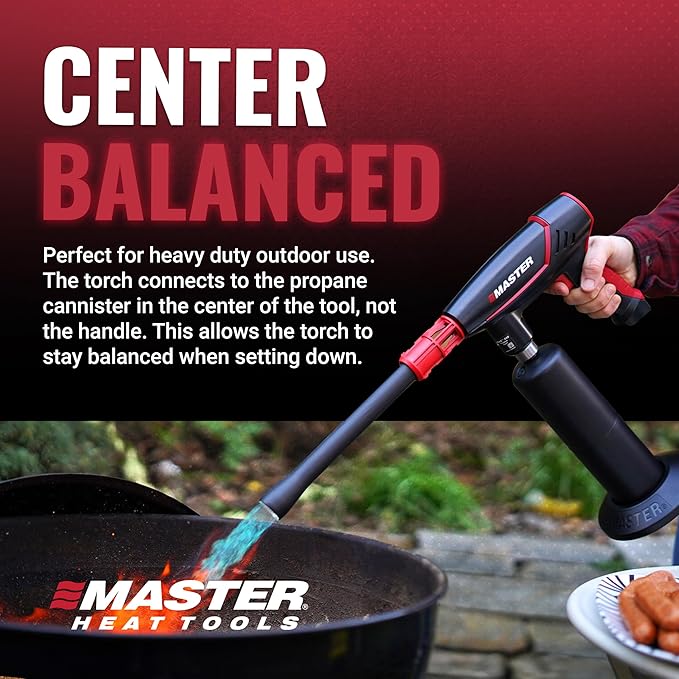 MASTER APPLIANCE VMAX-550 2-in-1 Propane Torch - High Powered Grill Gun & Fire Pit Starter - Self-Igniting Flame for BBQ's, Charcoal, Campfires & Sous Vide - Pro Grade Design, Engineered in USA