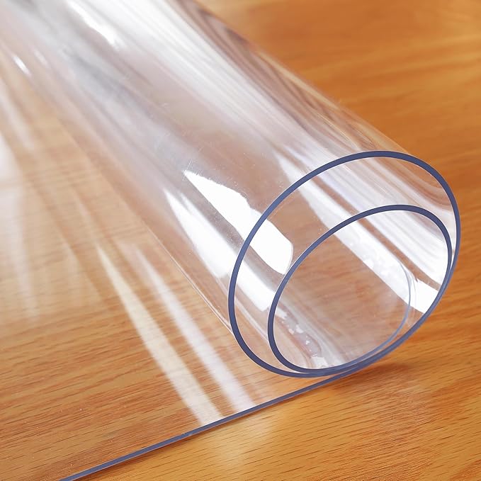 Clear Table Protector 42 x 78 Inch, 1.5mm Thick Plastic Table Cover, Waterproof PVC Clear Table Cover Protector, Desk Protector Mat, Writing Desk Pad for Desktop, Coffee & Dining Room Table