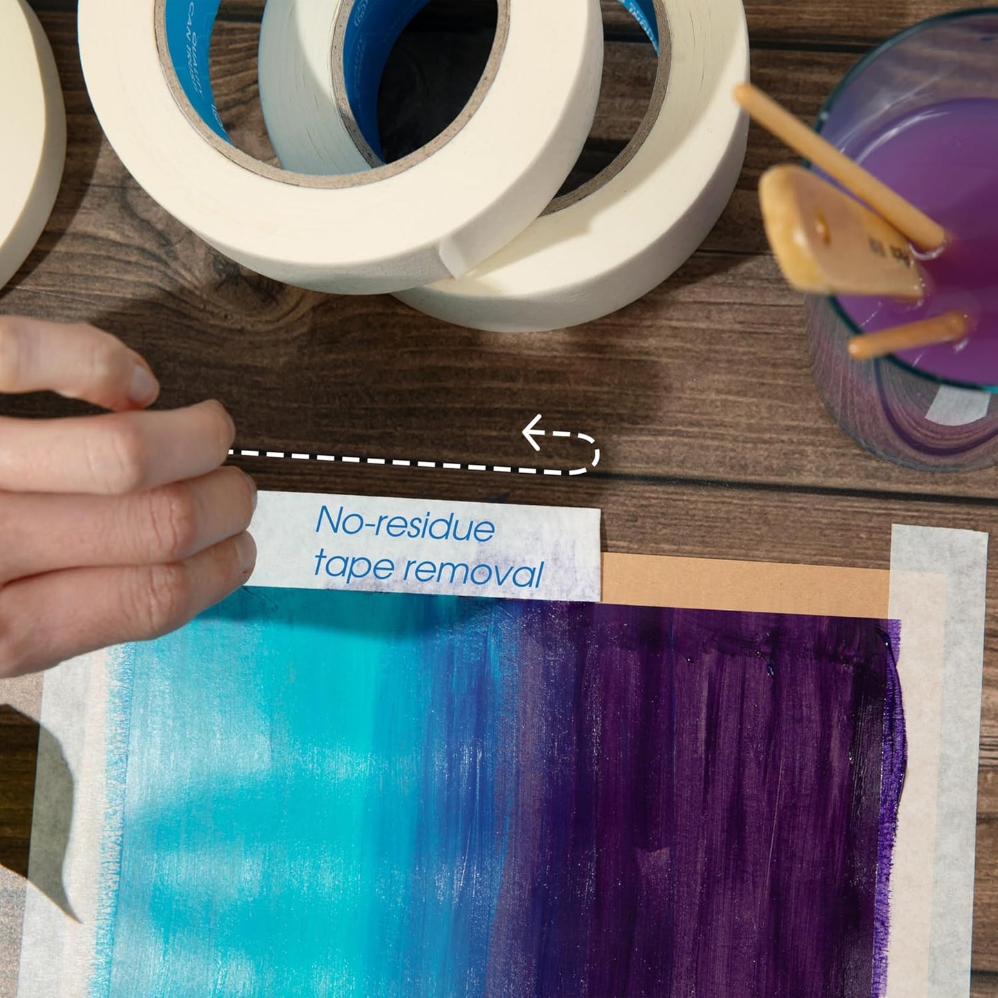 Spartan Industrial - 0.75" X 60 yd Masking Tape for Painting, Drafting, Labeling, and More - 6 Beige Tape Rolls, 5.5 Mil