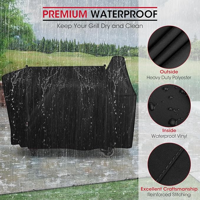Unicook Pellet Grill Cover for Pit Boss Austin XL, Heavy Duty Waterproof Wood Pellet Smoker Cover Compatible with PB Rancher XL, 1000/1100 Pro Grills, Fade Resistant Outdoor BBQ Protector