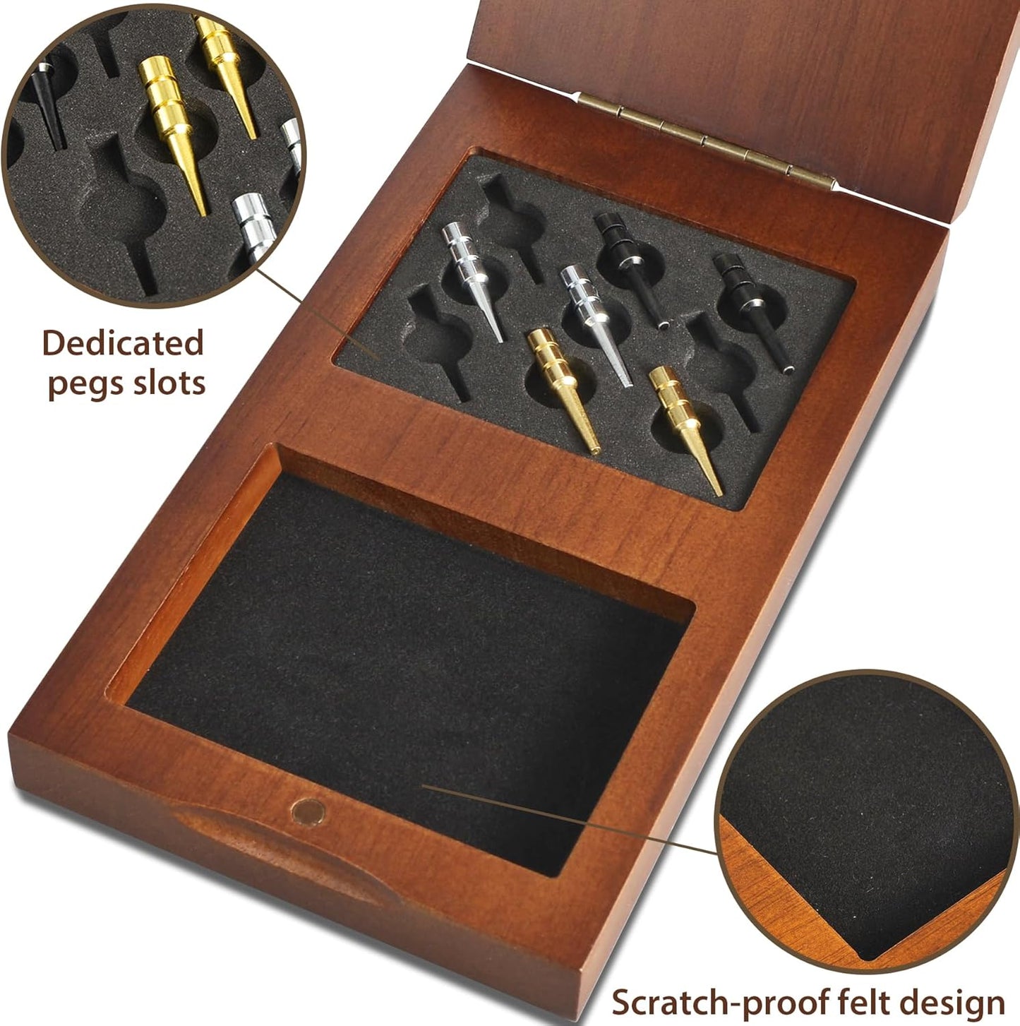 Foldable Wooden Cribbage Board Game Set, Portable Travel 3 Track Cribbage Board with Magnetic Closure,9 Metal Pegs,A Deck of Cards - Family Board Games for Kids and Adults