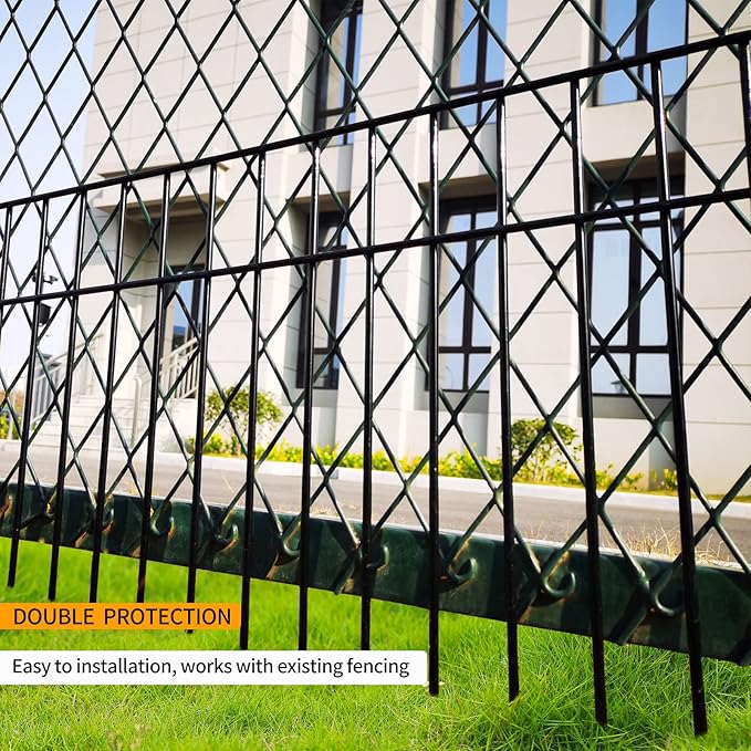 Adavin Animal Barrier Fence, 5 Pack 24 in(L) X 15 in(H) Dog Digging Fence Barrier with 1.5 in Spacing, Metal Dog Fence for The Yard, Patio. Total 10 Ft(L)