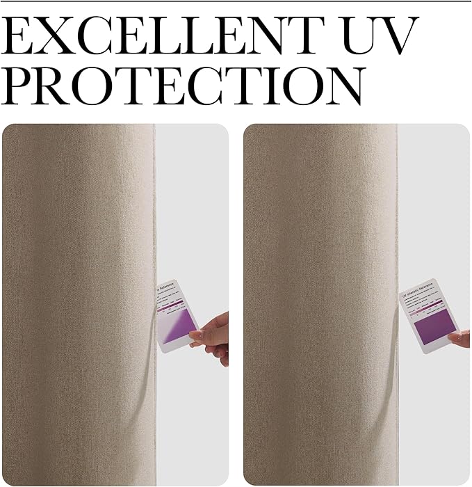 NICETOWN Outdoor Curtains for Patio Waterproof, Thermal Insulated Linen Textured 100% Blackout Outside Drapes for Gazebo, Privacy Sun Shades for Indoor, Bathroom, W52 x L108 Inch, Taupe, 2 Panels