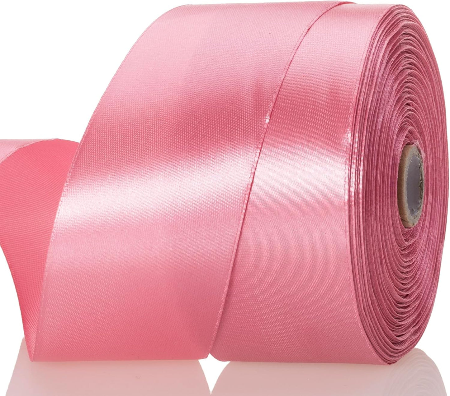2 Inch Rose Gold Solid Satin Ribbon, 50 Yards Craft Fabric Ribbon for Gift Wrapping Floral Bouquets Wedding Party Decoration