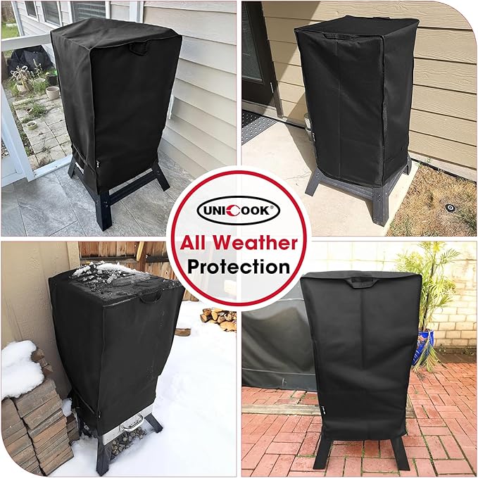 Unicook Electric Smoker Cover 40 Inch, Heavy Duty Waterproof Vertical BBQ Smoker Grill Cover for Masterbuilt, All Weather Resistant, 28" W x 22" D x 39" H