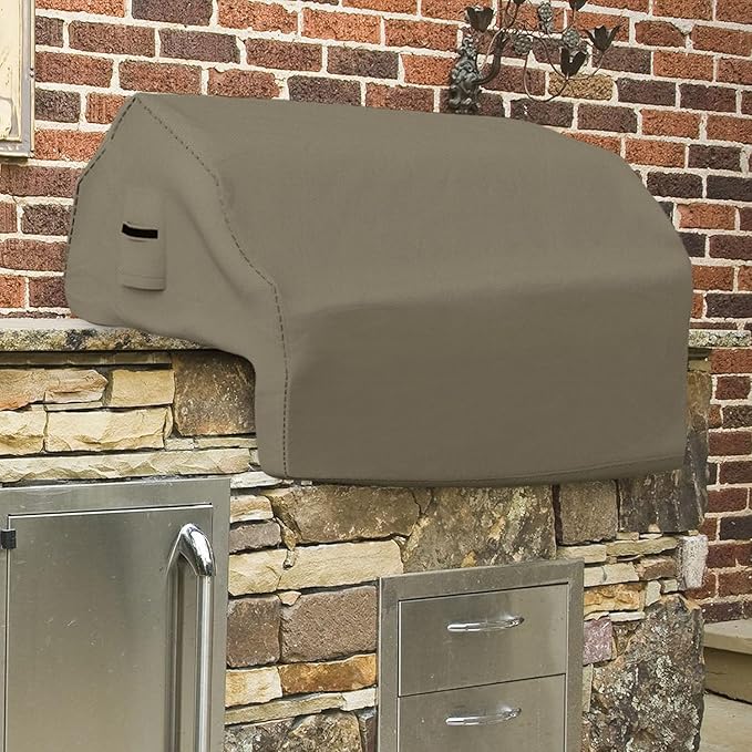 Covers & all Built-in Outdoor Grill Cover, Durable 12 Oz Waterproof Cover Max Material with Air Pocket & Elastic for Snug Fit (44" W x 27" D x 26" H Inches, Beige)