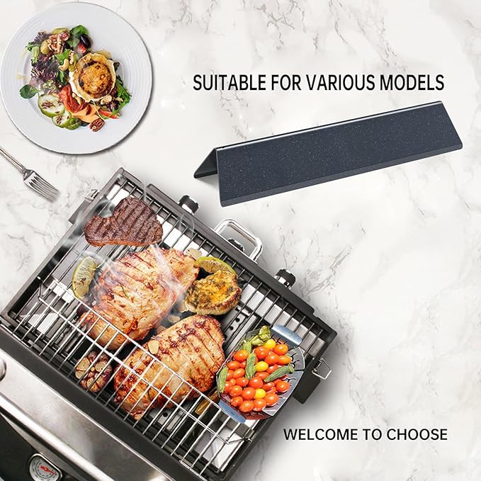 Grill Grates Grill Parts for Weber Spirit Grill I II E-210, S-210, E-220, S-220 with Front-Mounted Control Panels, 7635 7637 Porcelain Steel Flavorizer Bars Grid Replacement Spirit 200 Series