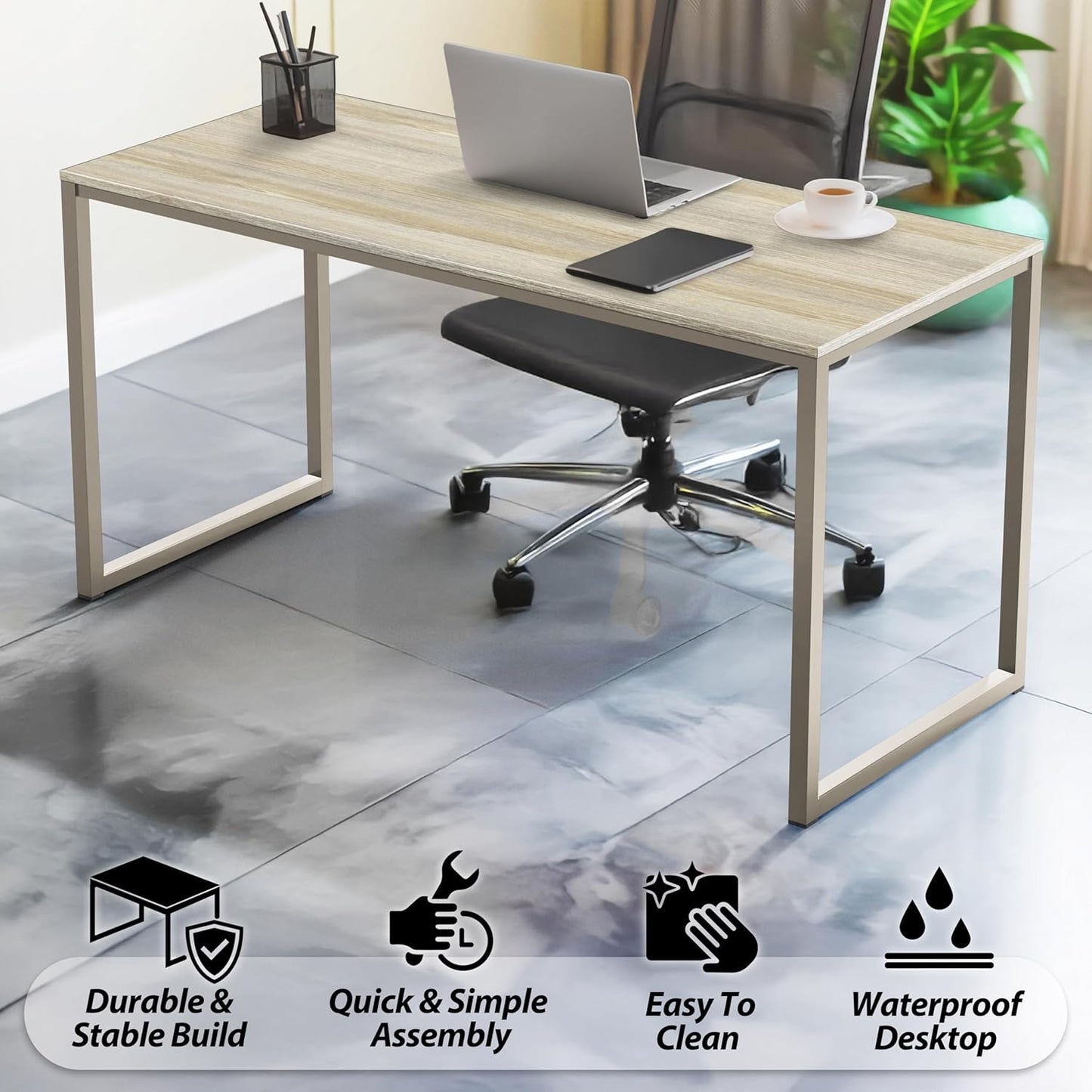 SHW Mission 32-Inch Home Office Computer Desk, Maple