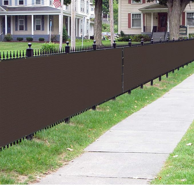 Sunnyglade 4 feet x 50 feet Privacy Screen Fence Heavy Duty Fencing Mesh Shade Net Cover for Wall Garden Yard Backyard (Brown, 4 ft X 50 ft)