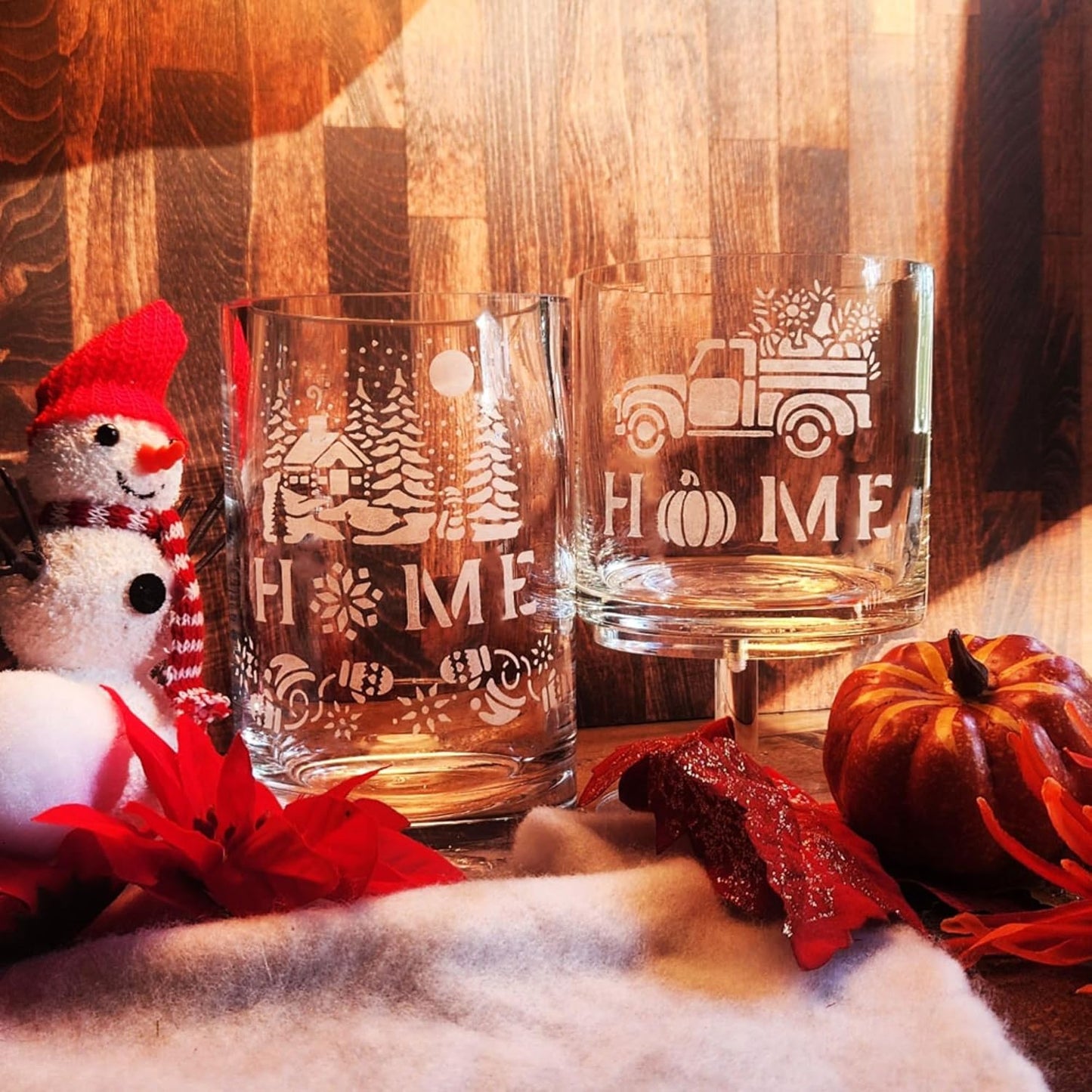 Over'N'Over Reusable Glass Etching Stencils – Durable Self-Stick Designs for Glass, Mirrors, and Ceramics with Armour Etch Cream – 5” x 8” Stencil Sheet - Elves