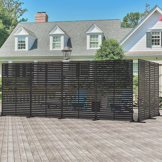 Privacy Fence Screen Outdoor Freestanding Privacy Panel, 72" H×47" W HDPE Decorative Panels with Stand, Room/Garden Divider, Outdoor Privacy Screen for Patio,Deck, Balcony, Pool
