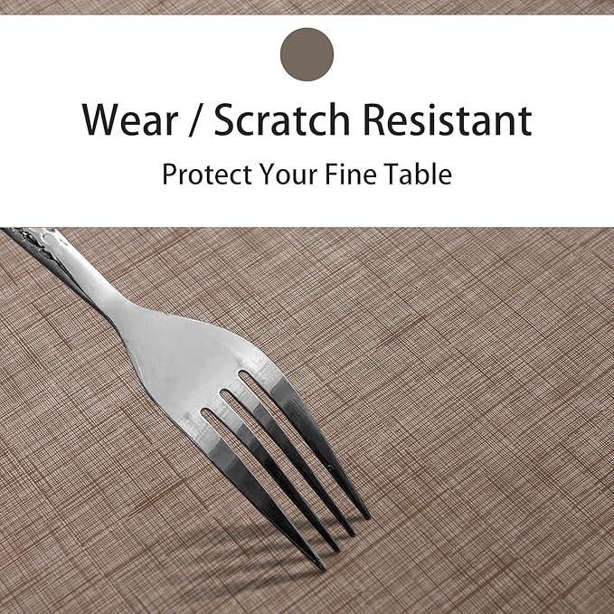 LIBERECOO Vinyl Tablecloth with Flannel Backing, Flaxen, Waterproof, Stain-Resistant, Easy-Clean Table Cover for Dining, Kitchen, and Outdoor Use, 60" x 102" Rectangle