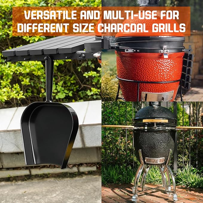 onlyfire Barbecue Ash Removal Pan Fits for Kamado/Ceramic Grill Likes Big Green Egg, Kamado Joe,Pit Boss,Louisiana,Grill Dome,Vision Grills,Char-Griller etc